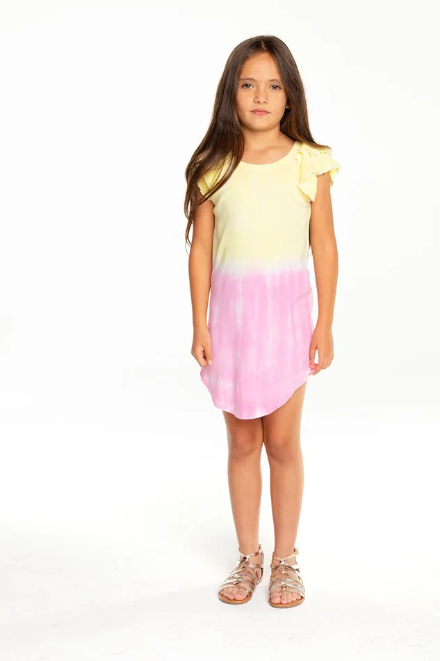 Chaser Brand Baby Rib Flutter Sleeve Shirttail Mini Dress Girls Dresses and Skirts