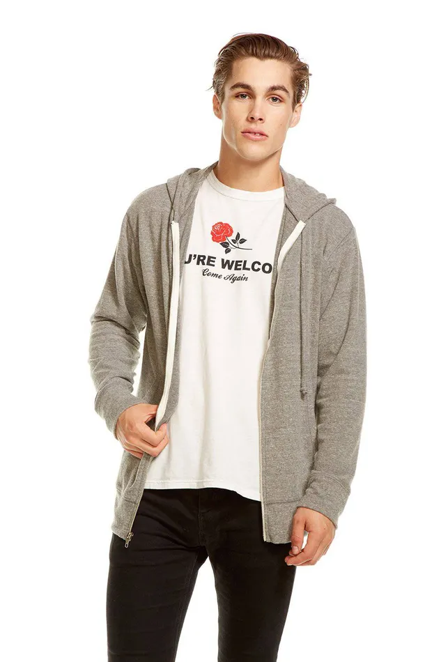 Chaser Brand Outerwear Mens VINTAGE KNIT LS ZIP FRONT HOODIE