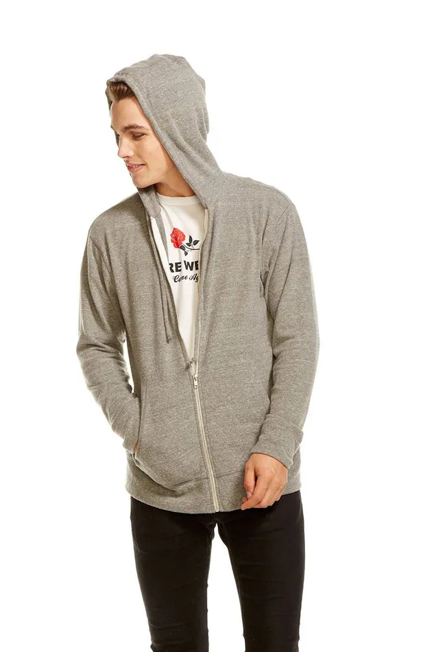 Chaser Brand Outerwear Mens VINTAGE KNIT LS ZIP FRONT HOODIE