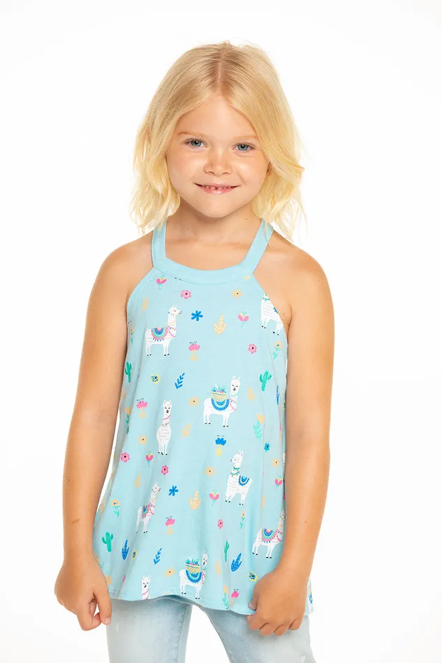 Chaser Brand Tops Girls Llama Life Tank
