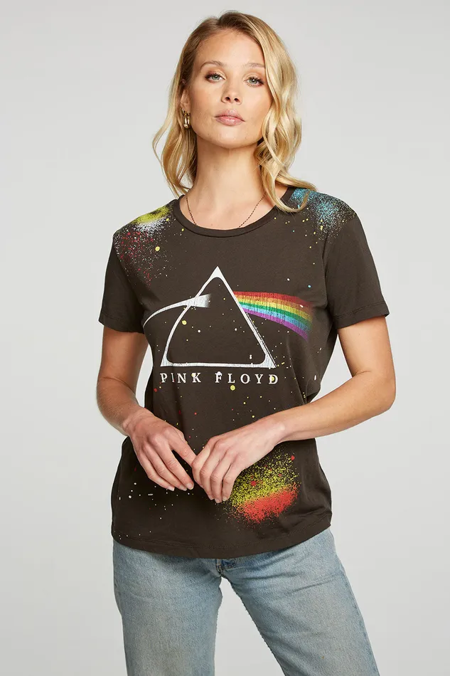Chaser Brand Tops Womens Pink Floyd Rainbow Splatter