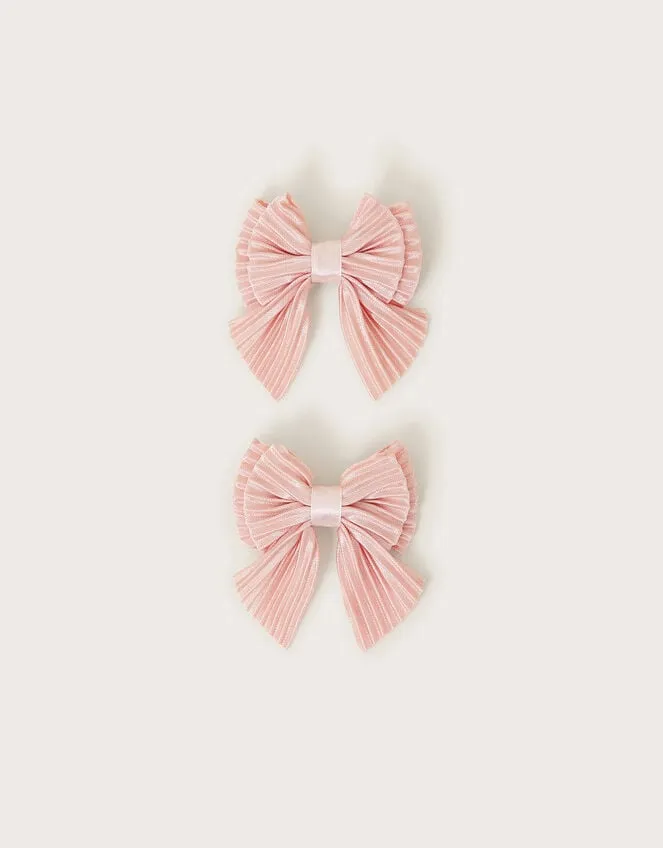 Children 2Pack Katy Pleat Bow Clips Monsoon Girls039 Hair Accessories