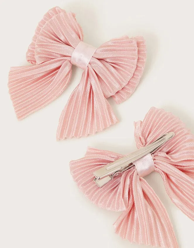 Children 2Pack Katy Pleat Bow Clips Monsoon Girls039 Hair Accessories