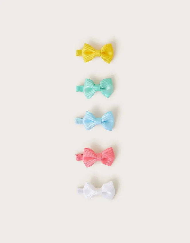 Children 5Pack Colourful Bow Hair Clips Monsoon Girls039 Hair Accessories
