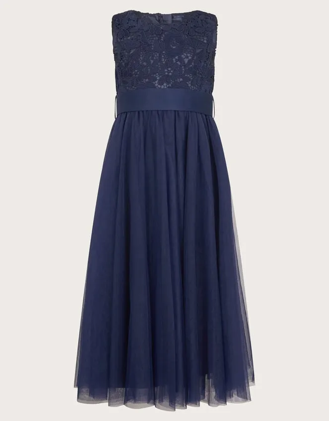 Children Alice Lace Maxi Dress Blue Monsoon Partywear