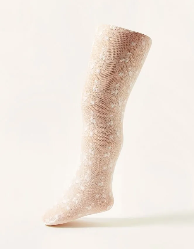 Children Baby Butterfly Lace Tights White Monsoon Partywear