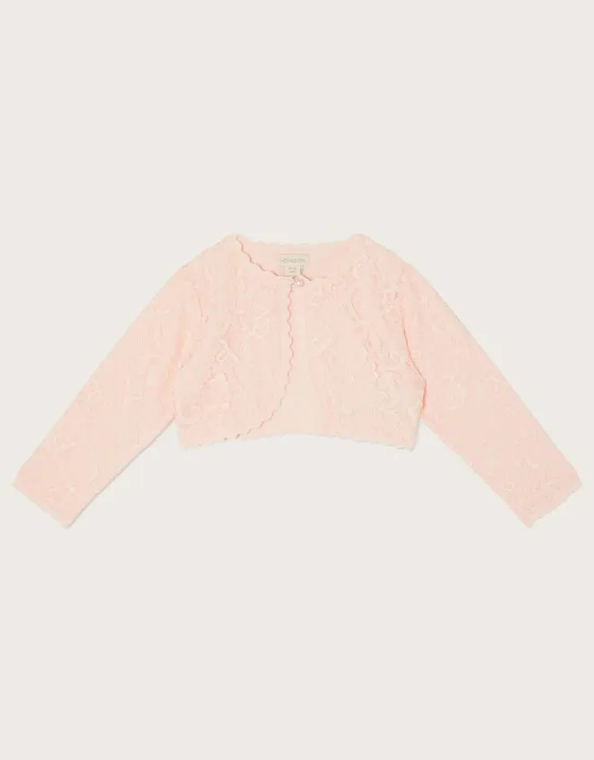 Children Baby Lace Cardigan Pink Monsoon Partywear