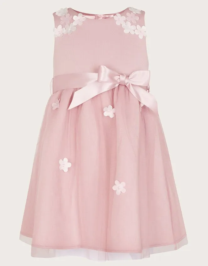 Children Baby Layla 3d Scuba Dress Pink Monsoon Dresses