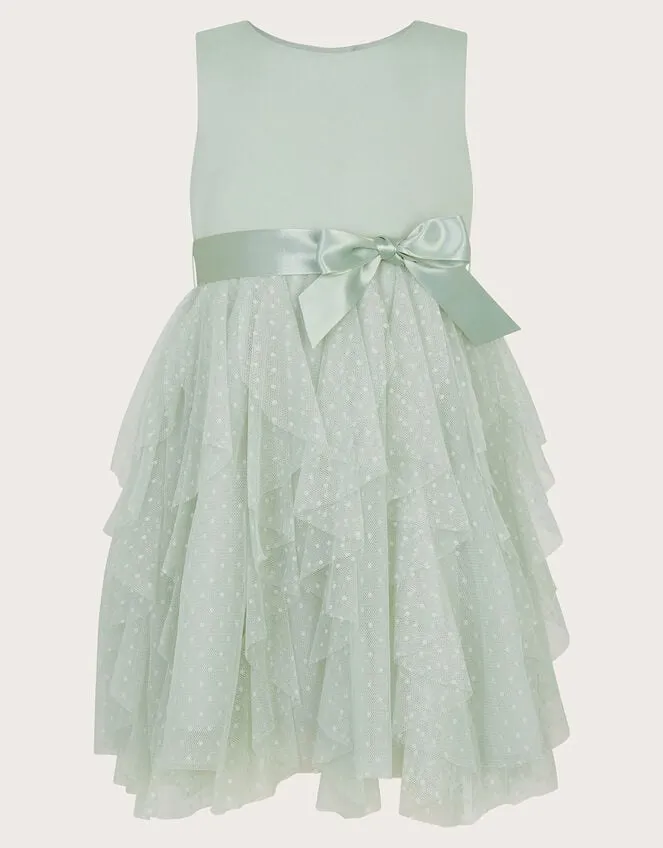 Children Baby Millie Ruffle Dress Green Monsoon Dresses
