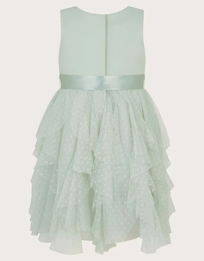 Children Baby Millie Ruffle Dress Green Monsoon Dresses