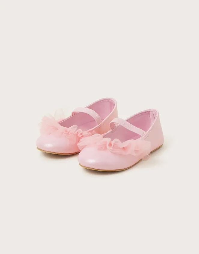 Children Baby Ruffle Walker Shoes Pink Monsoon Partywear