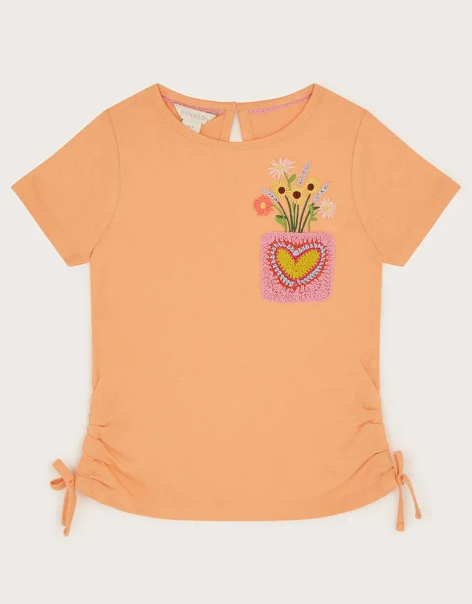 Children Crochet Pocket Top Orange Monsoon Tops and TShirts