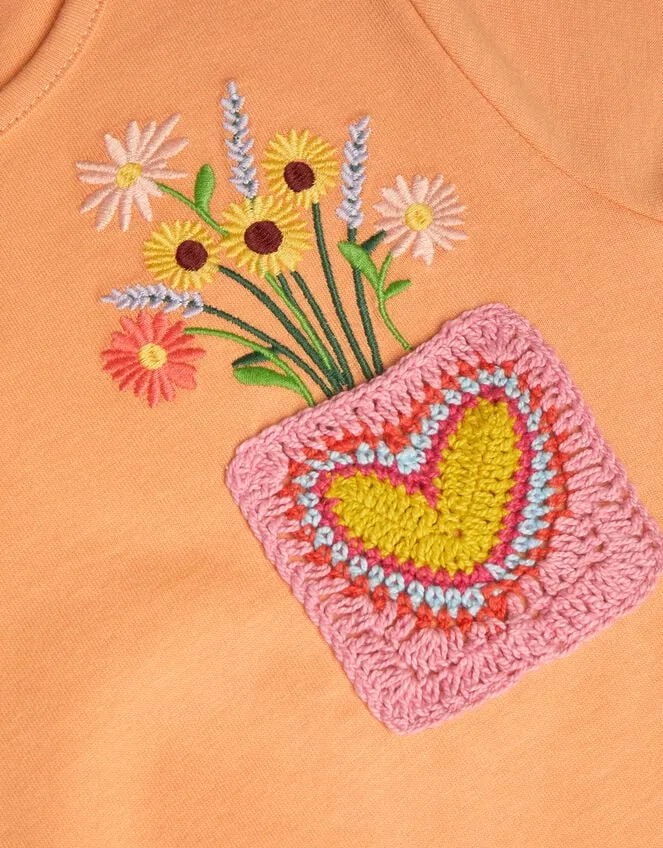 Children Crochet Pocket Top Orange Monsoon Tops and TShirts