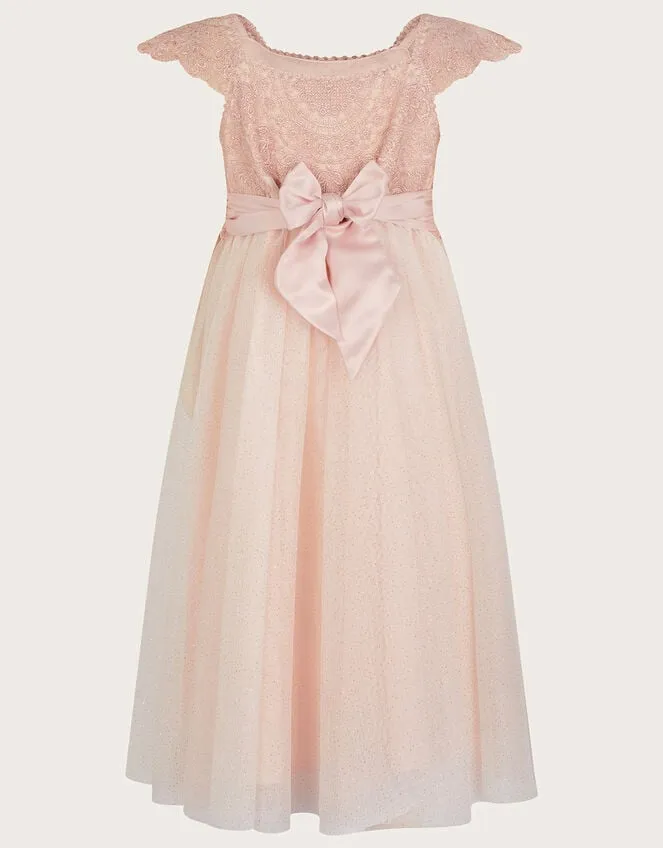 Children Estella Embroidered Dress Pink Monsoon Partywear