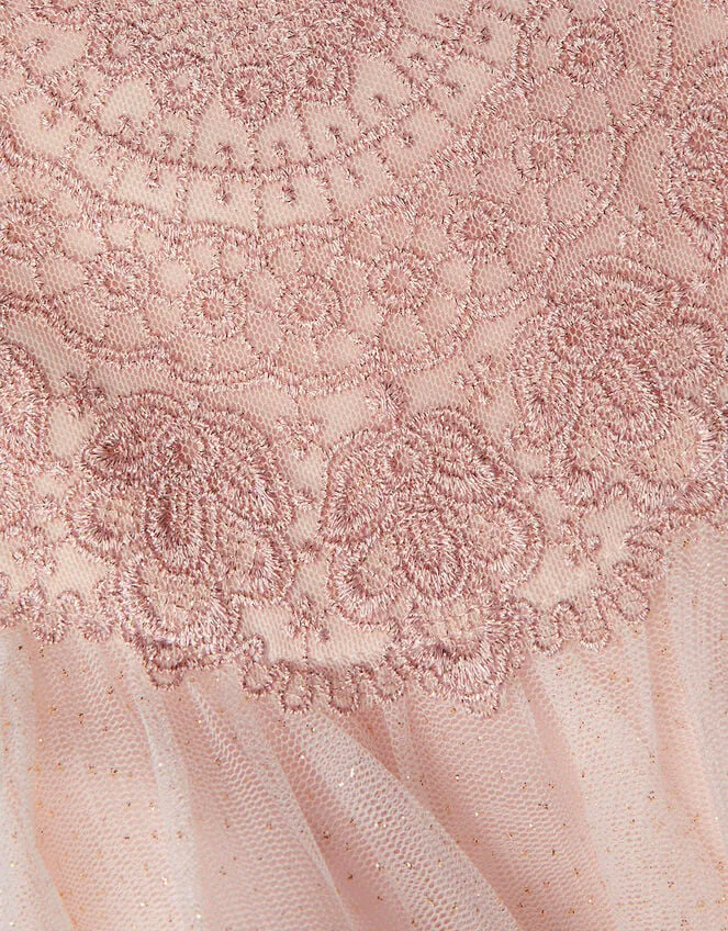 Children Estella Embroidered Dress Pink Monsoon Partywear