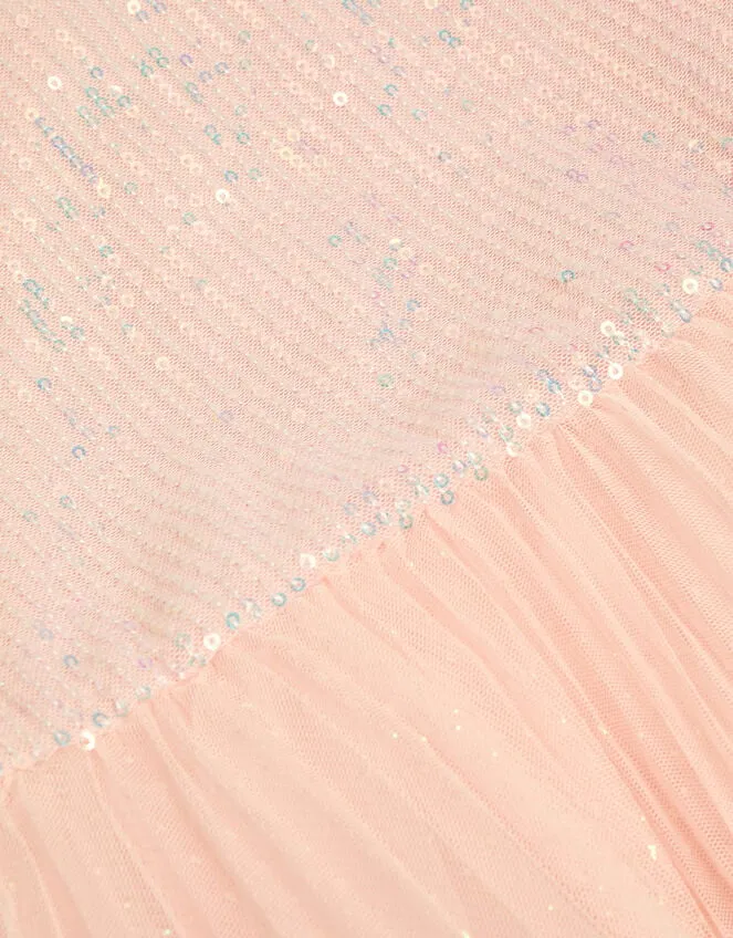Children Florence Sequin Pleat Dress Pink Monsoon Dresses