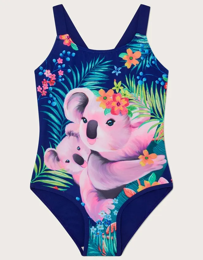 Children Koala Swimsuit With Recycled Polyester Blue Monsoon Beachwear and Swimwear