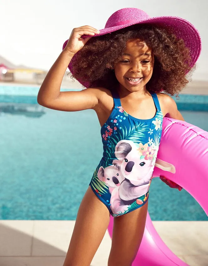Children Koala Swimsuit With Recycled Polyester Blue Monsoon Beachwear and Swimwear