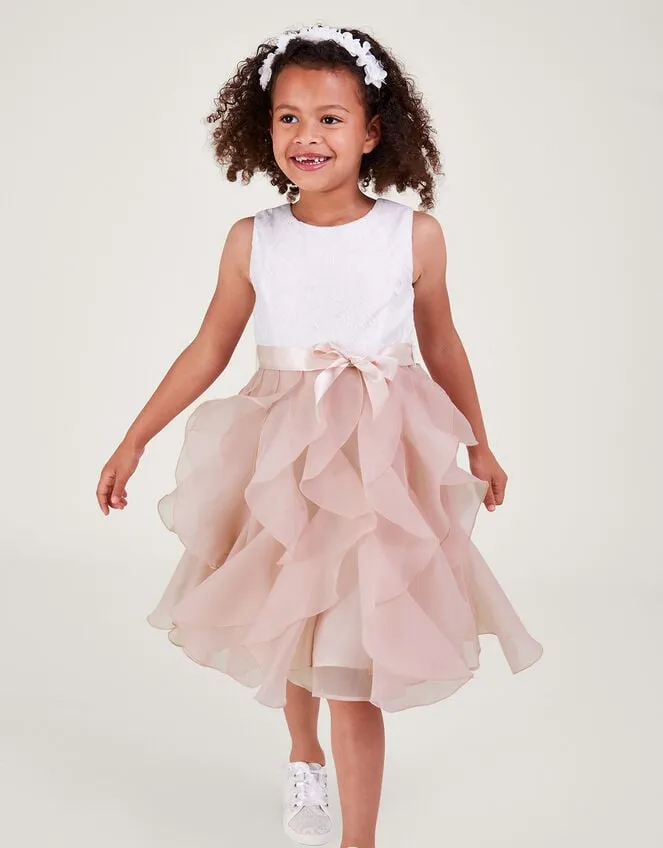 Children Lace Can Can Ruffle Dress Pink Monsoon Dresses
