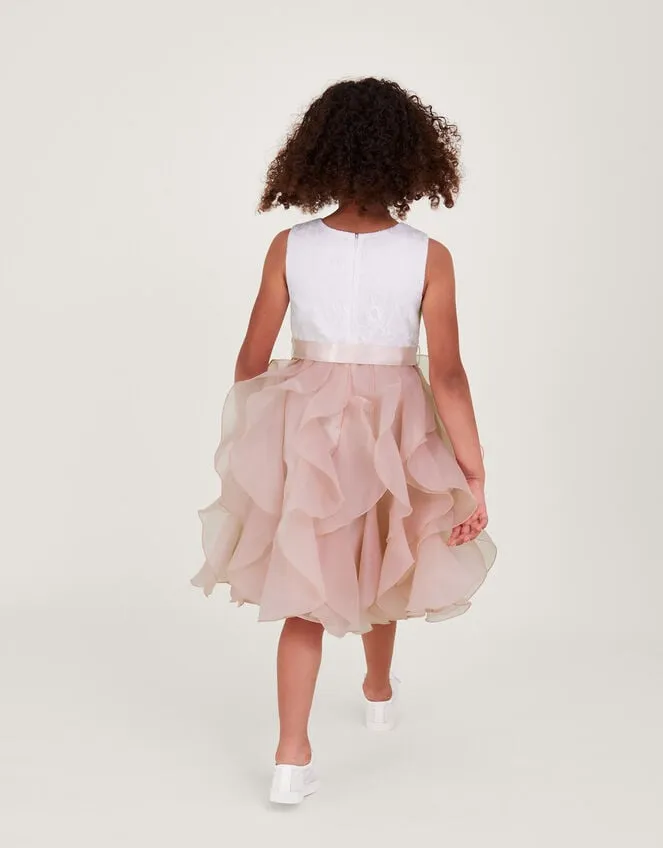 Children Lace Can Can Ruffle Dress Pink Monsoon Dresses