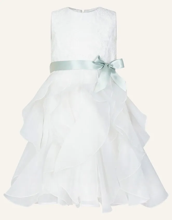 Children Lace Ruffle Dress Ivory Monsoon Dresses