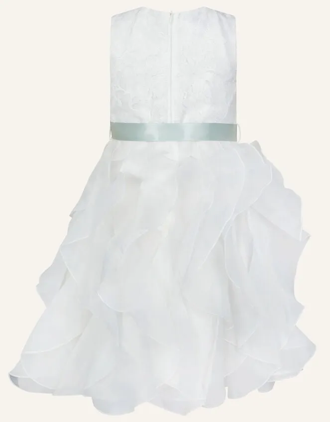 Children Lace Ruffle Dress Ivory Monsoon Dresses