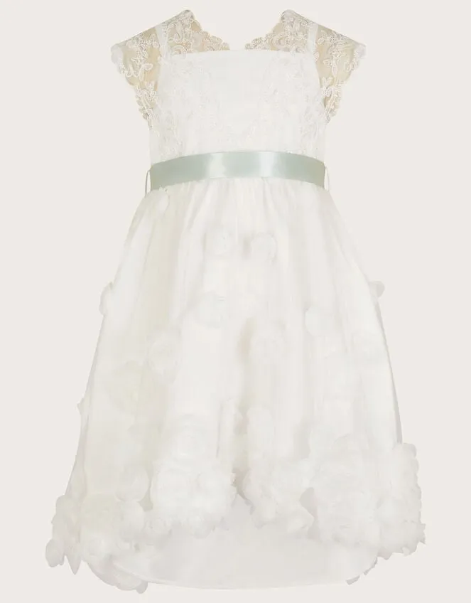 Children Margot Lace 3d Roses Dress Ivory Monsoon Partywear