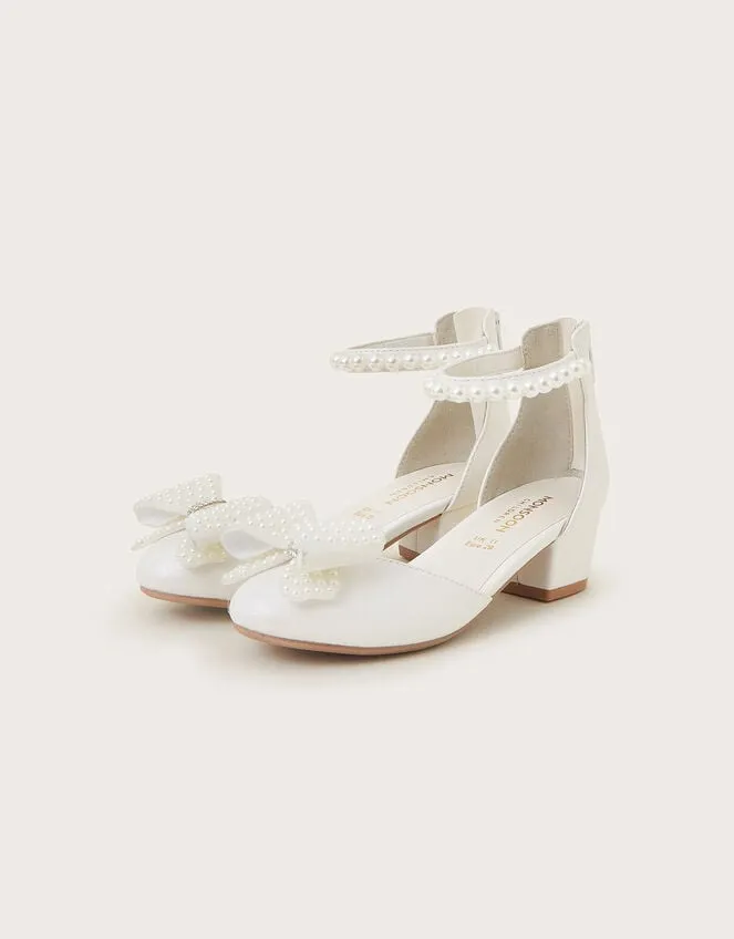 Children Pearly Bow TwoPart Heels Ivory Monsoon Partywear