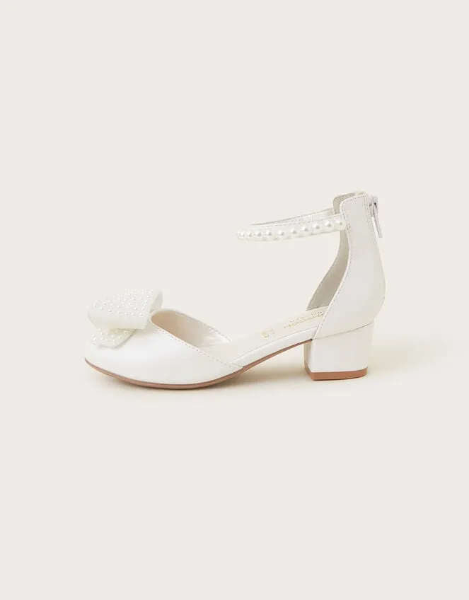 Children Pearly Bow TwoPart Heels Ivory Monsoon Partywear