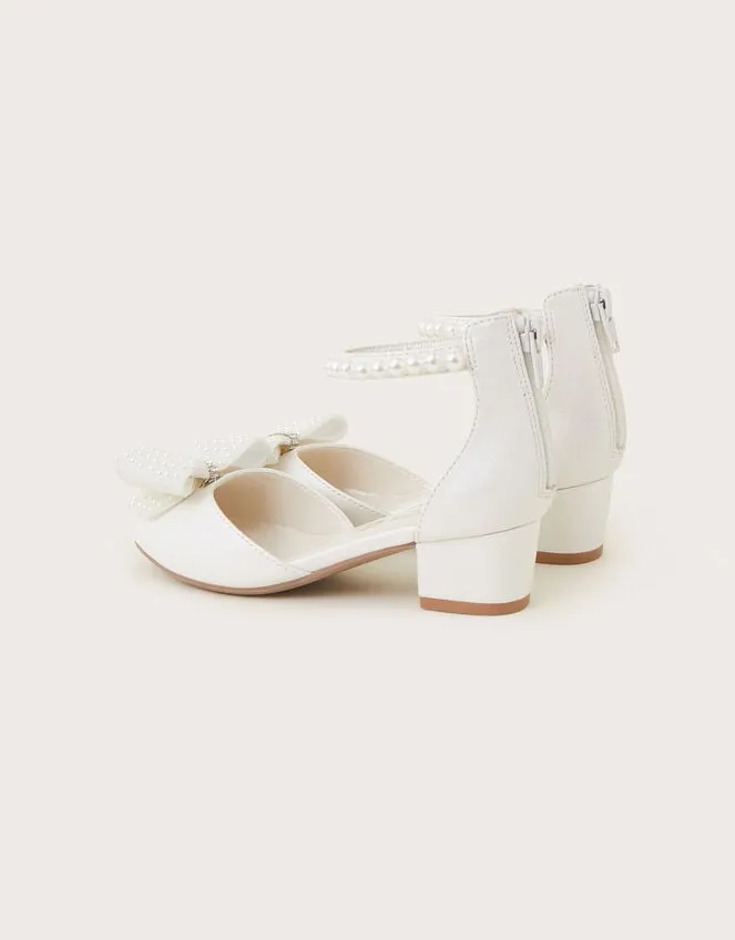 Children Pearly Bow TwoPart Heels Ivory Monsoon Partywear