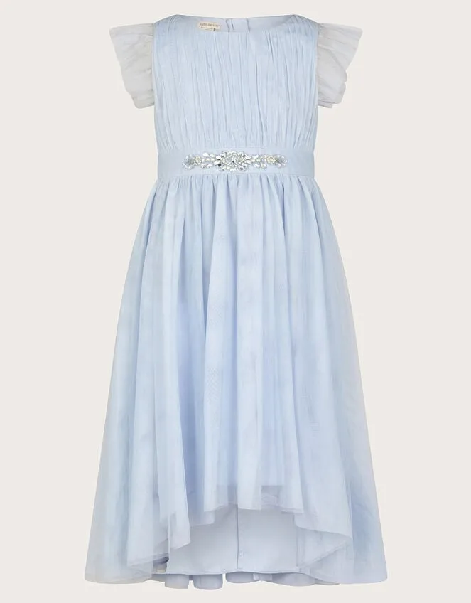 Children Penelope Belt Dress Blue Monsoon Partywear