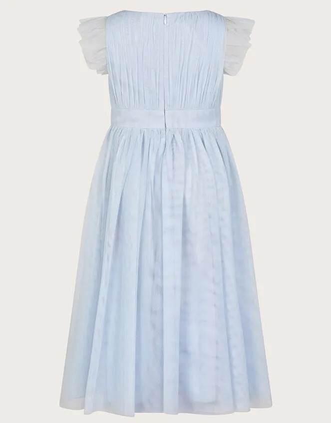 Children Penelope Belt Dress Blue Monsoon Partywear