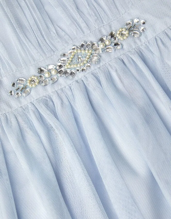 Children Penelope Belt Dress Blue Monsoon Partywear