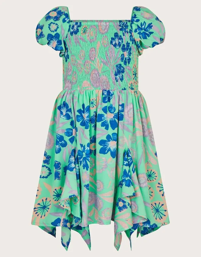 Children Retro Floral Dress Green Monsoon Dresses