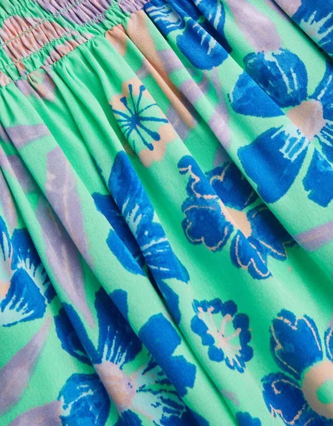 Children Retro Floral Dress Green Monsoon Dresses