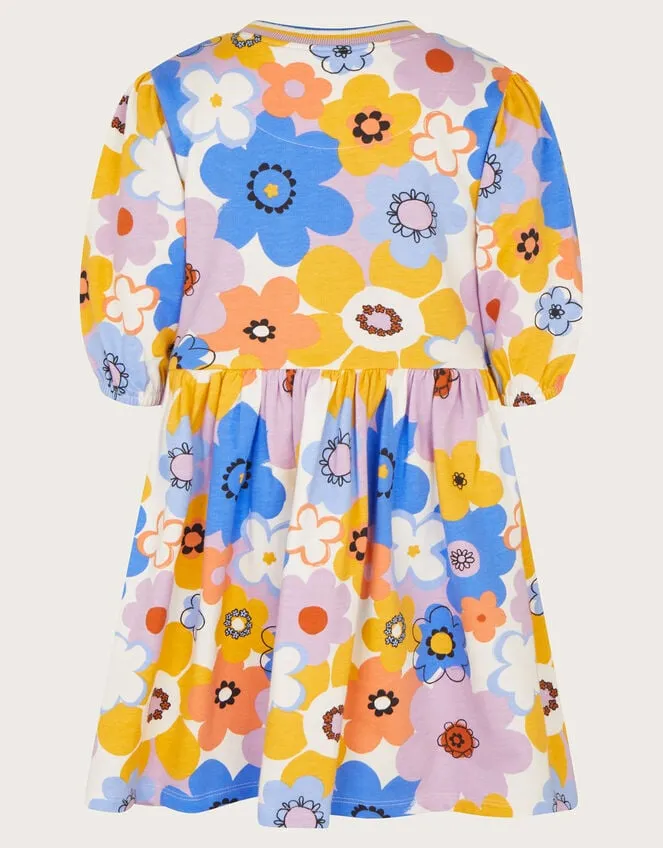 Children Retro Floral Dress Multi Monsoon Dresses