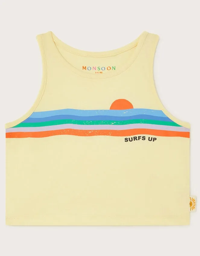 Children Ride The Wave Vest Yellow Monsoon Tops and TShirts