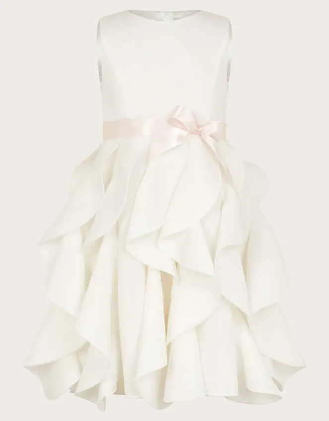 Children Scuba Cancan Ruffle Dress Ivory Monsoon Dresses