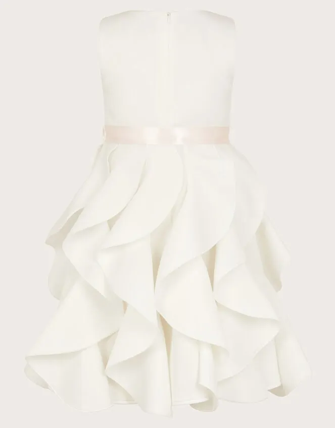 Children Scuba Cancan Ruffle Dress Ivory Monsoon Dresses