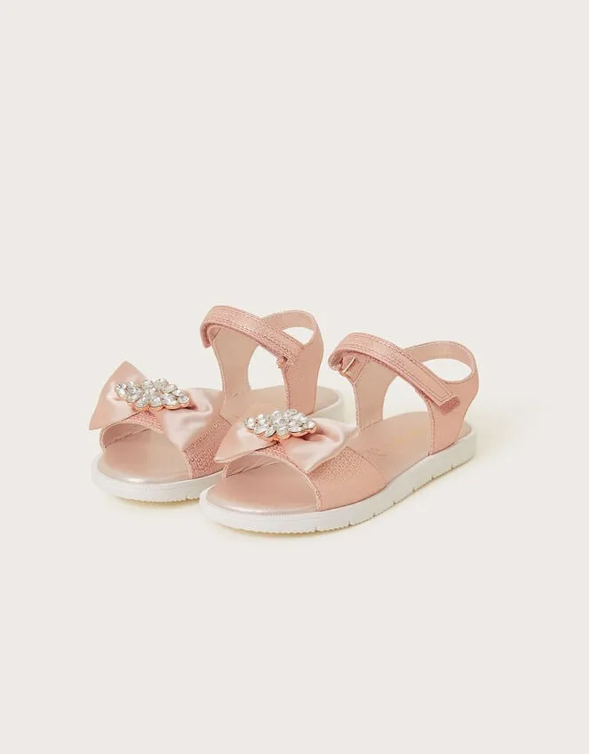 Children Sequin Bow Sandals Gold Monsoon Girls039 Shoes and Sandals