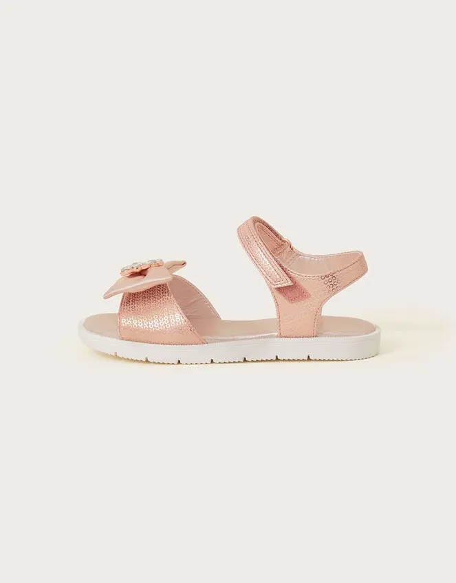 Children Sequin Bow Sandals Gold Monsoon Girls039 Shoes and Sandals