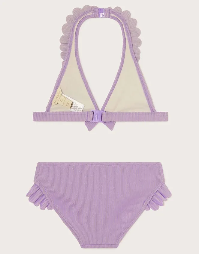 Children Sparkle Ribbed Bikini Set Purple Monsoon Beachwear and Swimwear