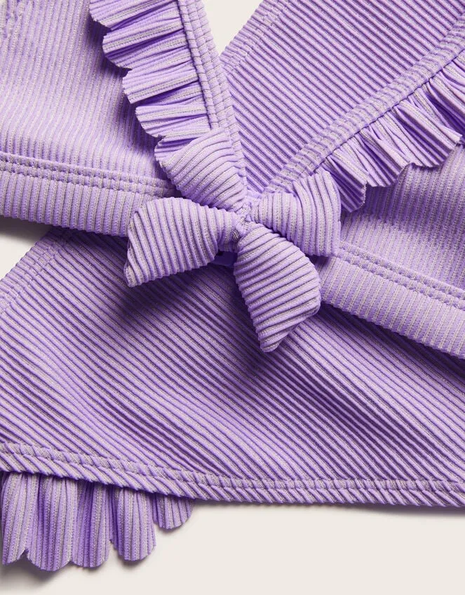 Children Sparkle Ribbed Bikini Set Purple Monsoon Beachwear and Swimwear