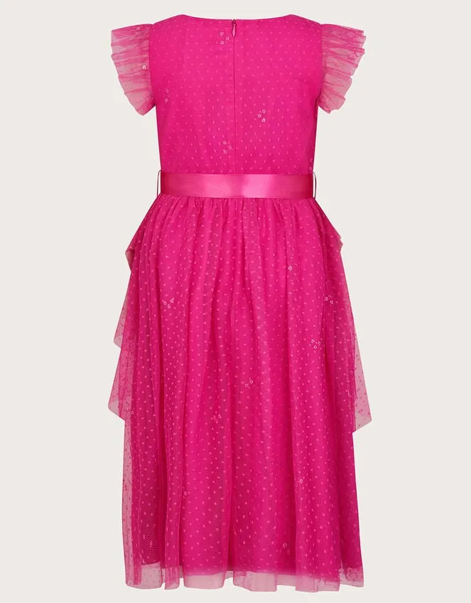 Children Stacie Waterfall Dress Pink Monsoon Dresses