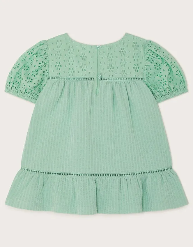 Children Stripe Broderie Top Blue Monsoon Tops and TShirts