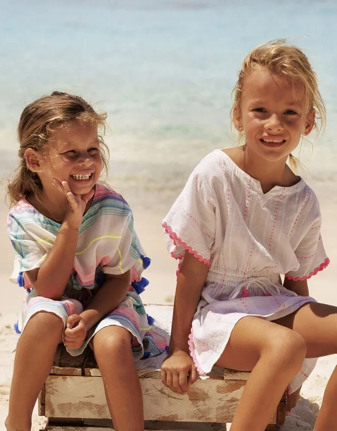 Children Sunuva Stripe Tassel Kaftan Multi Monsoon Beachwear and Swimwear