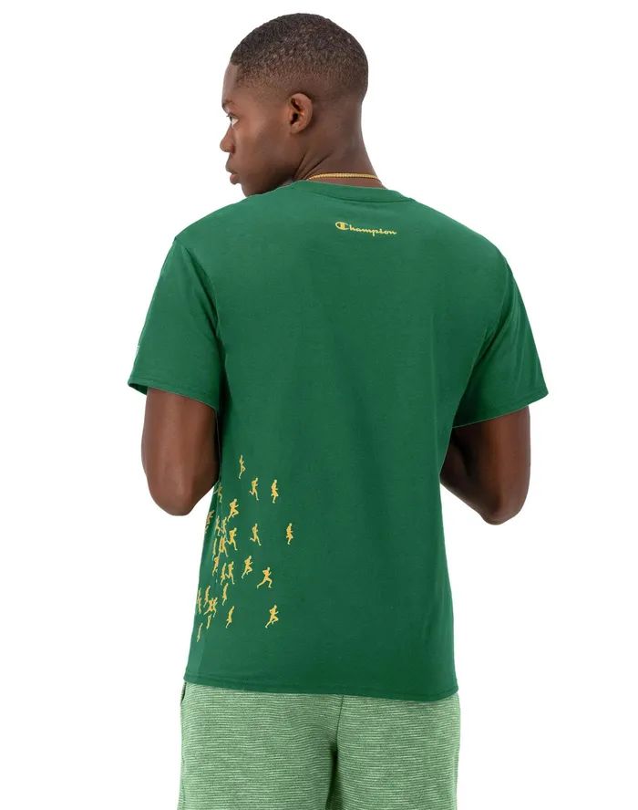 Classic Graphic TShirt Runners Road Sign Green Men Champion TShirts and Tops