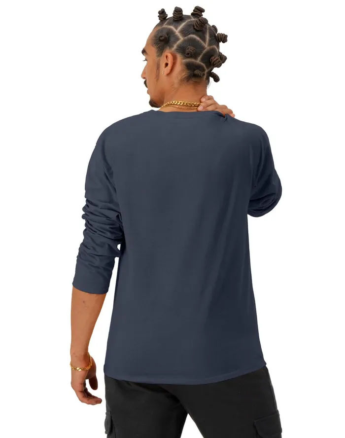 Classic NoCuff Graphic LongSleeve TShirt Rec Club Racquets Navy Men Champion TShirts and Tops