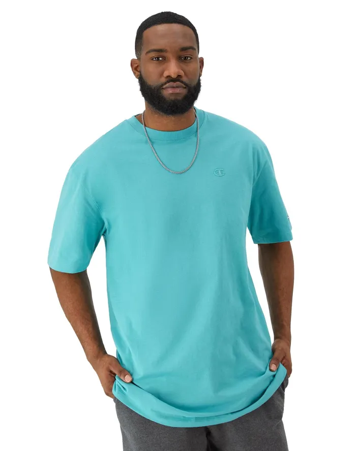 Classic TShirt C Logo Big and Tall Aqua Crush Men Champion TShirts and Tops
