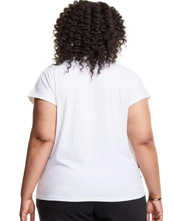 Classic TShirt Script Logo Plus Size White Women Champion TShirts and Tops